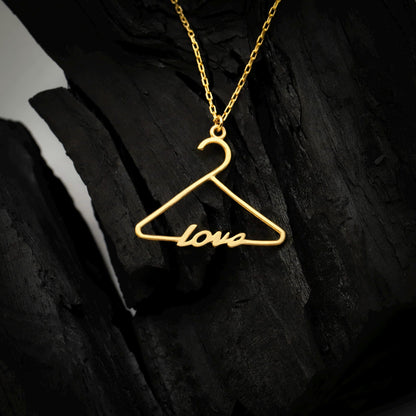 Hanger Love Necklace, Sterling Silver, Valentine's Day Gift