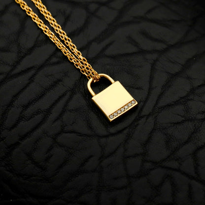 Gold Padlock Bracelet, CZ Pave Lock, Sterling Silver