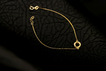 14K Gold Filled Interlocking Circle Bracelet, Sterling Silver Base