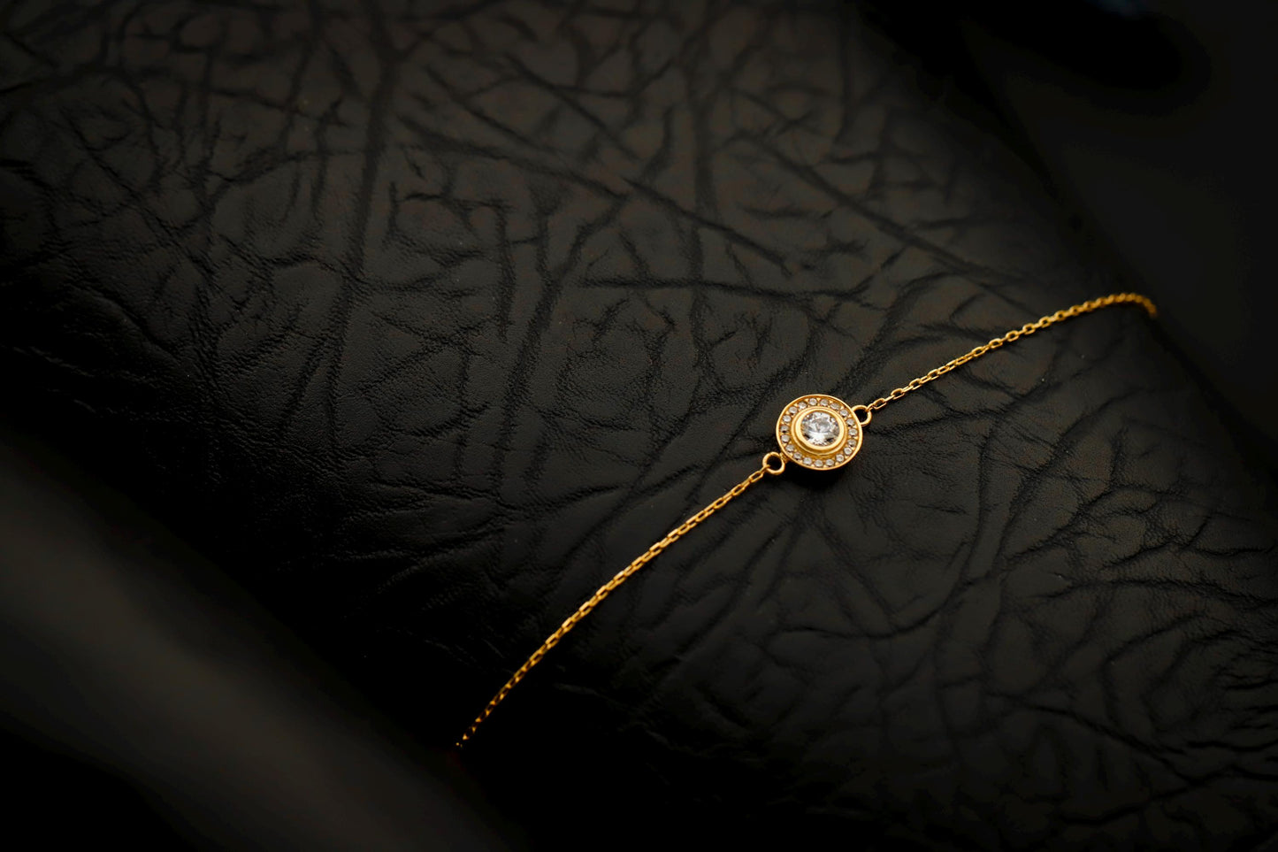 Dainty Crystal Halo Bracelet, 14K Gold Filled Sparkling Gift for Her