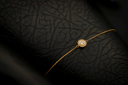 Dainty Crystal Halo Bracelet, 14K Gold Filled Sparkling Gift for Her
