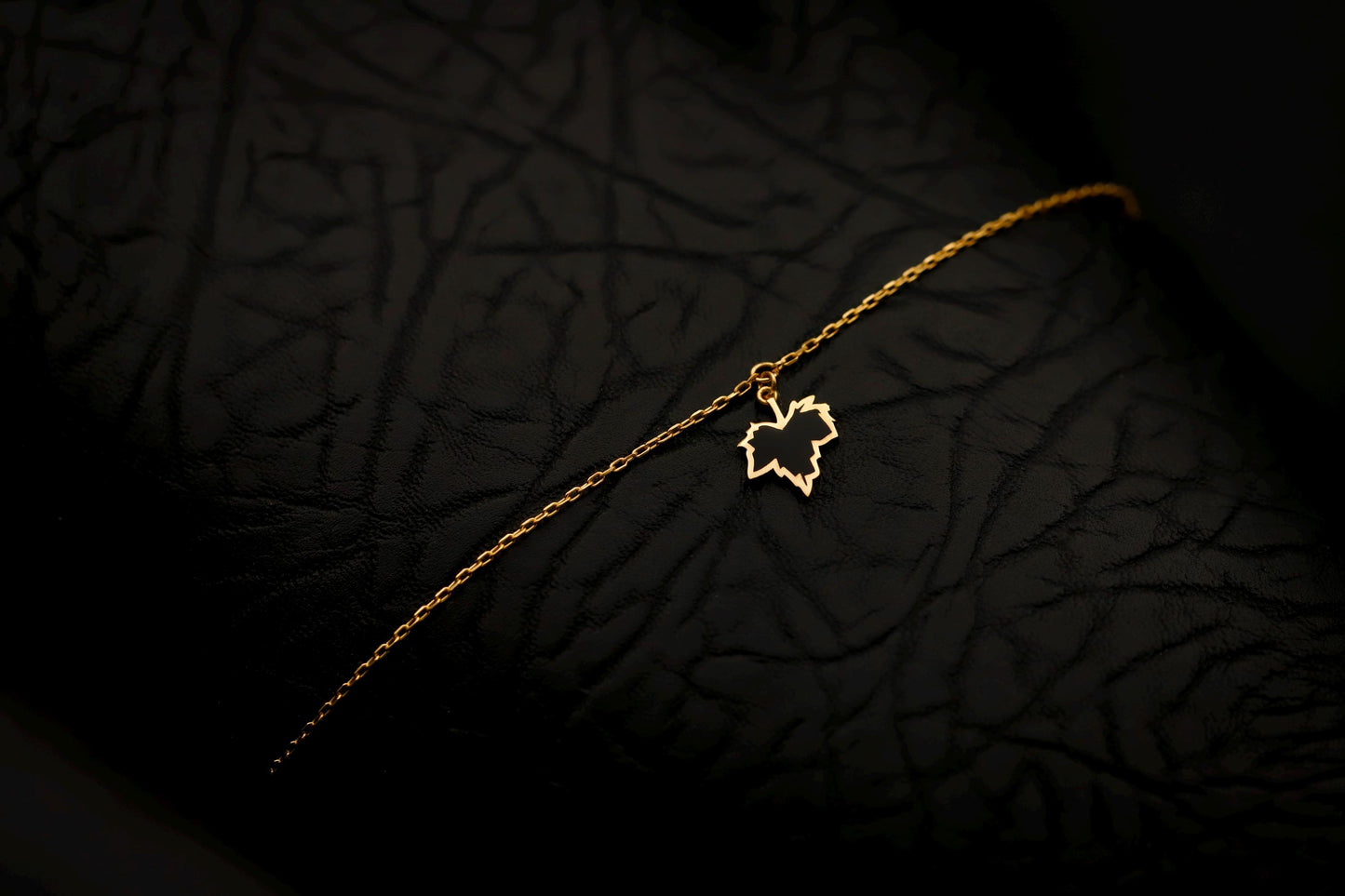 Gold Maple Leaf Necklace, Dainty Autumn Leaf Pendant, Nature Inspired Gift for Her