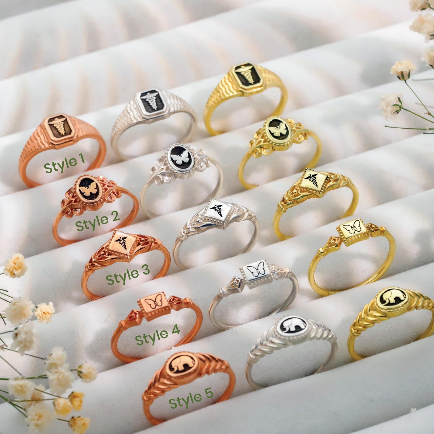 Pinky Butterfly Rings 925 Sterling Silver: Vintage Style Symbols Jewelry