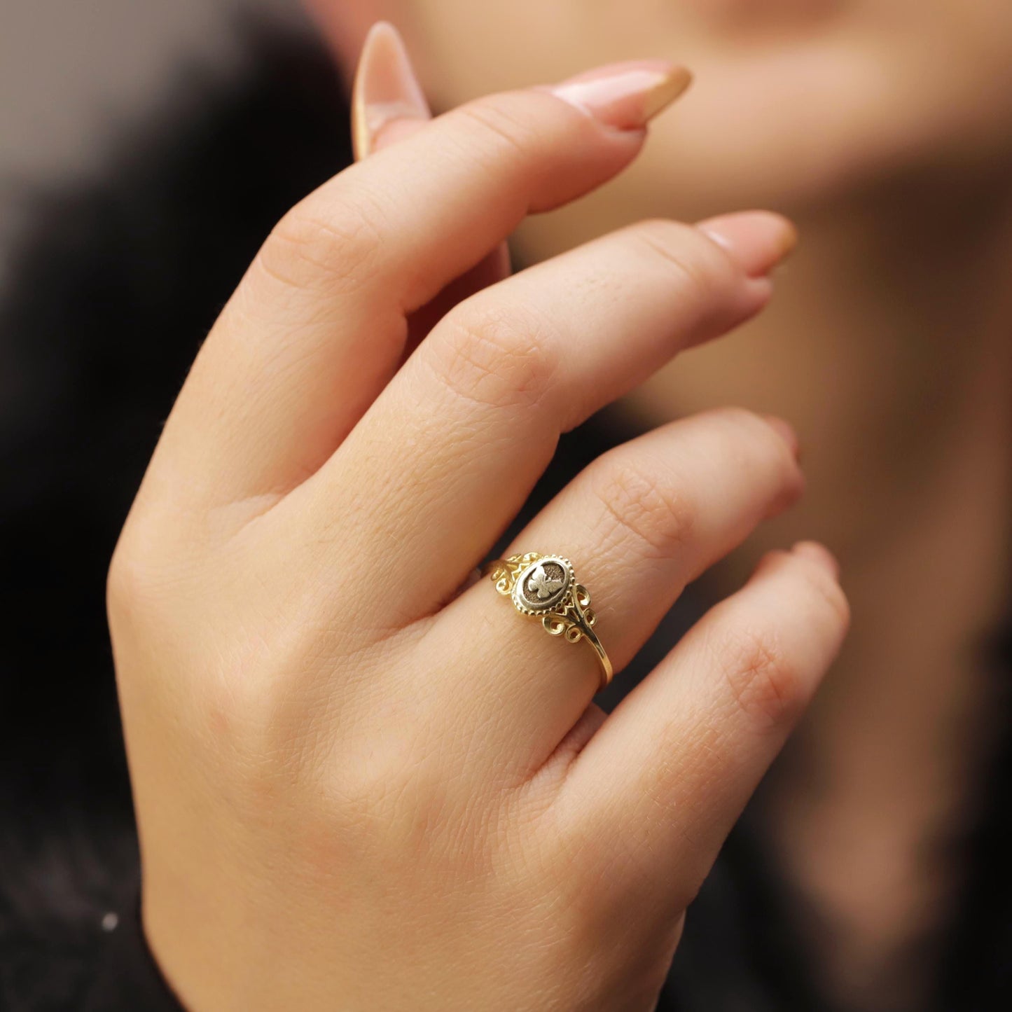 Silver Pinky Butterfly Rings:  Gold Vintage Style Symbols Jewelry
