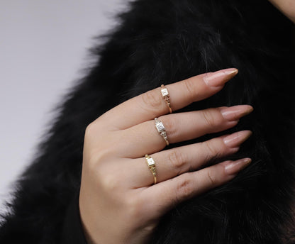 Silver Pinky Butterfly Rings:  Gold Vintage Style Symbols Jewelry