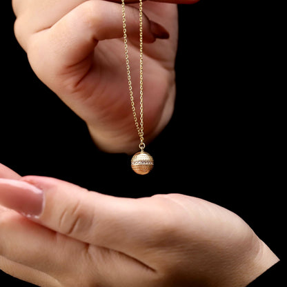 Disco Ball Necklace in 925 Sterling Silver: Party Jewelry 3d Dainty Adjustable