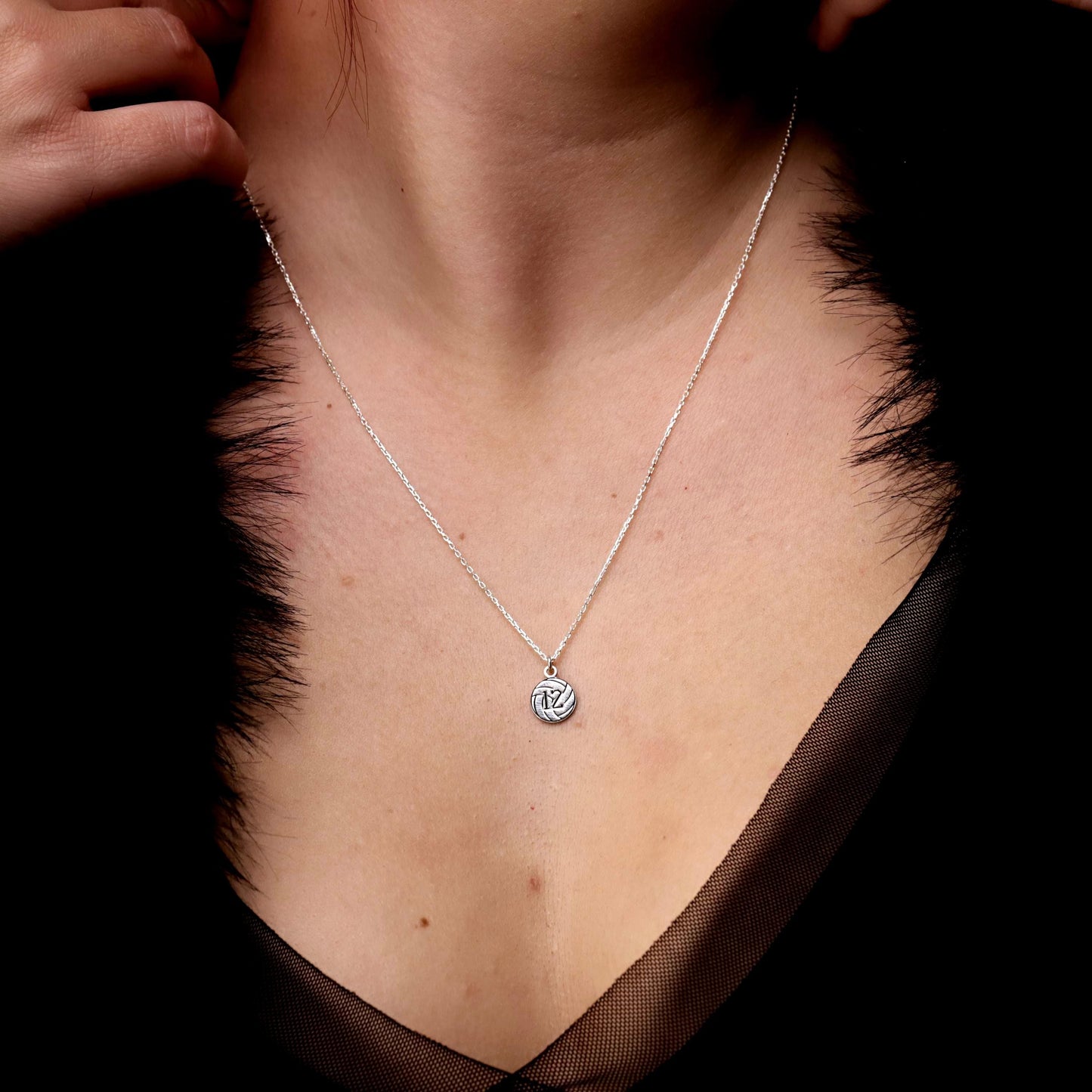 Dainty 925 Sterling Silver Volleyball Necklace: Team Gifts