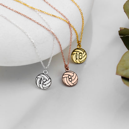 Dainty 925 Sterling Silver Volleyball Necklace: Team Gifts