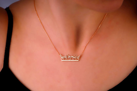 Personalized Sign Language Necklace: Hand Gesture Custom Jewelry in Sterling Silver