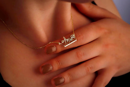 Personalized Sign Language Necklace: Hand Gesture Custom Jewelry in Sterling Silver