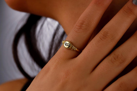 Intertwined Initial Ring: Sterling Silver Personalized Monogram