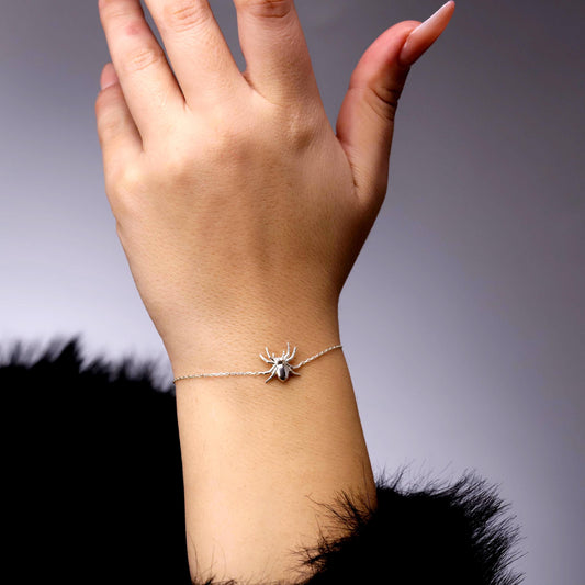 Delicate Spider Bracelets in 925 Sterling Silver: Adjustable Tiny Stackable Jewelry