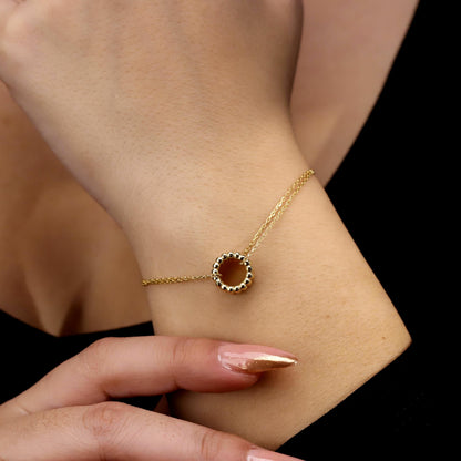 14K Gold CZ Pave Slider Bracelet, Sterling Silver Base