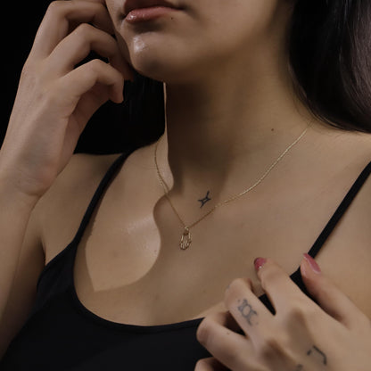 Minimal Solid Hamsa Hand Necklace, Gold Filled Protection Amulet, Fatima Hand Gift for Her