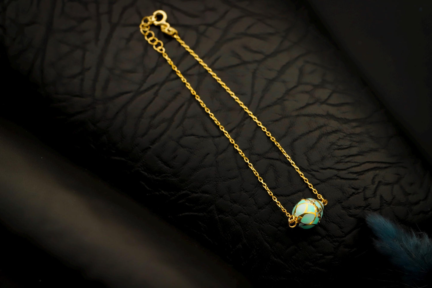 3D Enamel Easter Egg Bracelet, 14K Gold Filled Sterling Silver, Dainty Charm Jewelry