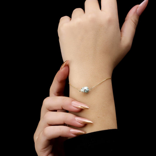 3D Enamel Easter Egg Bracelet, 14K Gold Filled Sterling Silver, Dainty Charm Jewelry