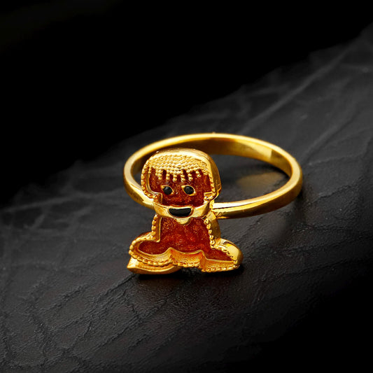 Enamel Dog Ring, 925 Sterling Silver, Gold Plated, CZ Stone Details