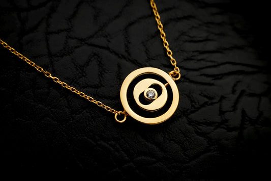 Gold Path of Luck Bracelet, Sterling Silver Spiral, CZ Stone, Dainty Elegant Jewelry