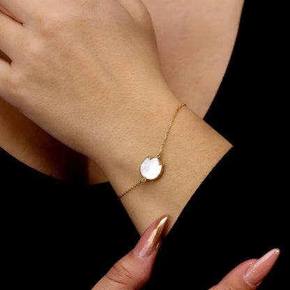 White Enamel Tulip Bracelet, 925 Sterling Silver, Delicate Flower Charm, Elegant Renewal