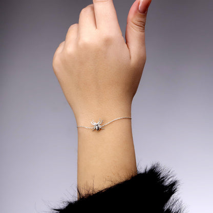 Delicate Spider Bracelets in 925 Sterling Silver: Adjustable Tiny Stackable Jewelry