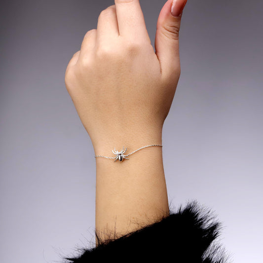 Delicate Spider Bracelets in 925 Sterling Silver: Adjustable Tiny Stackable Jewelry