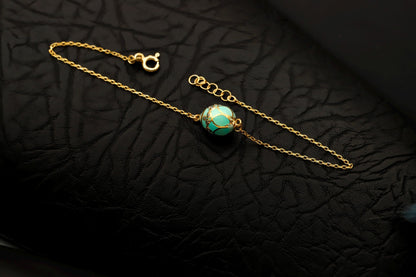 3D Enamel Easter Egg Bracelet, 14K Gold Filled Sterling Silver, Dainty Charm Jewelry
