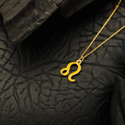 Enamel Gold Zodiac Symbol Necklace, Sterling Silver, Minimalist Horoscope Pendant, Astrology Jewelry