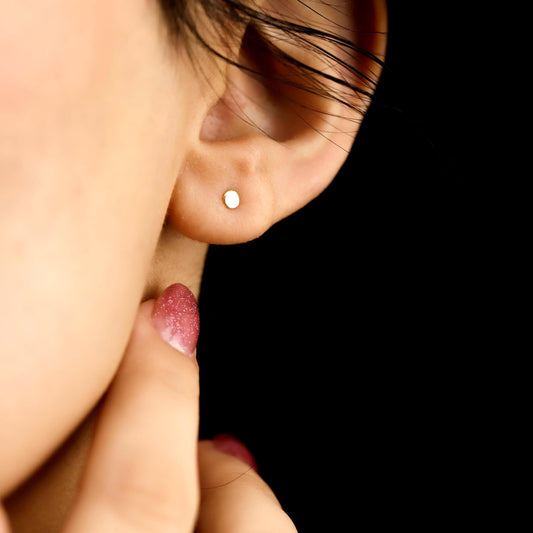 Minimalist Gold Circle Stud Earrings, Sterling Silver, Everyday Jewelry