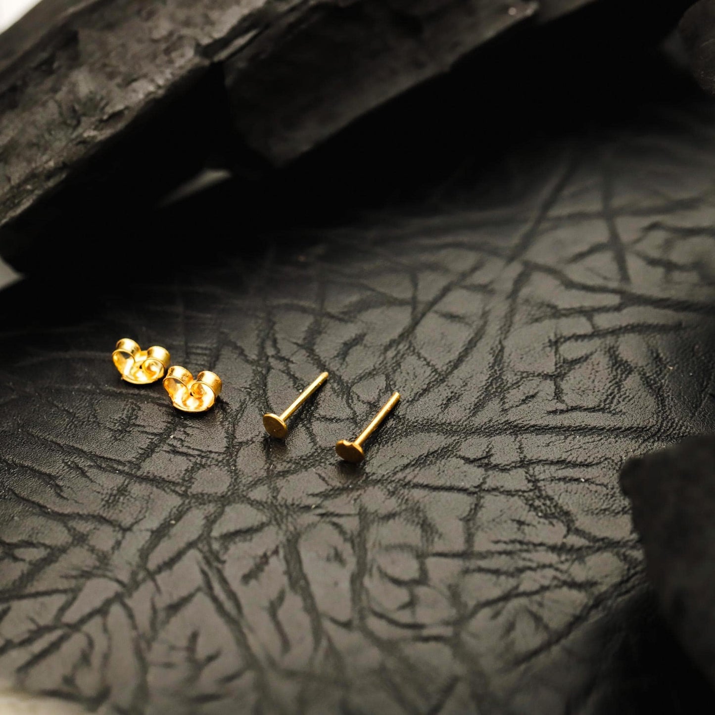 Minimalist Gold Circle Stud Earrings, Sterling Silver, Everyday Jewelry
