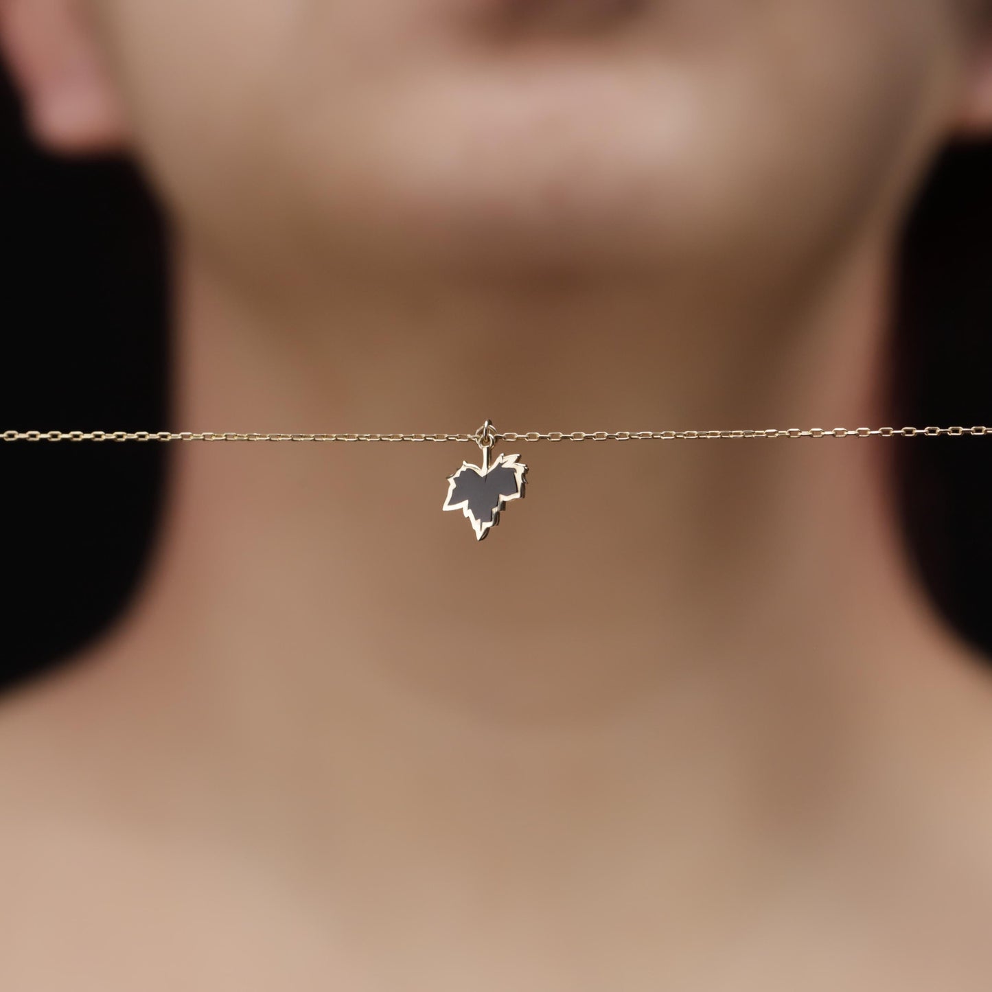 Gold Maple Leaf Necklace, Dainty Autumn Leaf Pendant, Nature Inspired Gift for Her