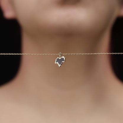 Gold Maple Leaf Necklace, Dainty Autumn Leaf Pendant, Nature Inspired Gift for Her