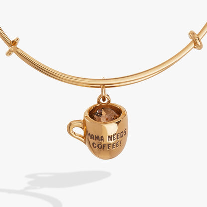 'Mama Needs Coffee' Mug Charm Bangle