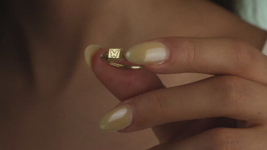 Butterfly Ring - Initial Stacking Ring - Elegant Sterling Silver & Gold Filled Jewelry Gift for Her