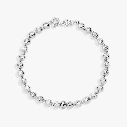 Sister Elongated Crystal Stretch Bracelet