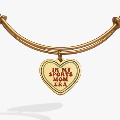 'In My Sports Mom Era' Heart' Charm Bangle