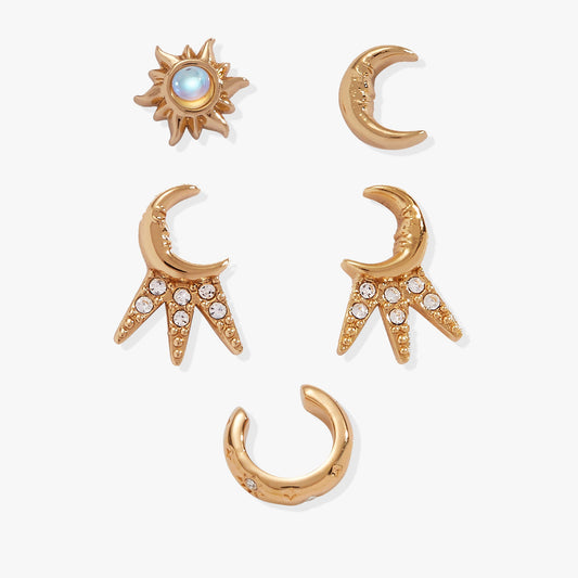 Sun & Moon 2 Studs & Earring Cuff Set